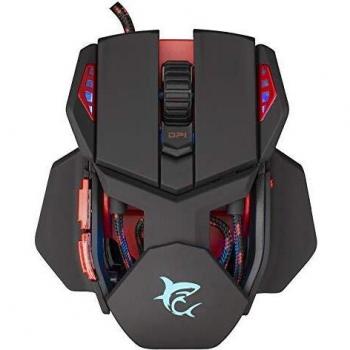 Weiße RGB Gaming-Maus White Shark Lancelot, kabelgebunden, 6400 DPI