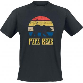 T-Shirt Uomo Papa Bear Nero S a 5XL