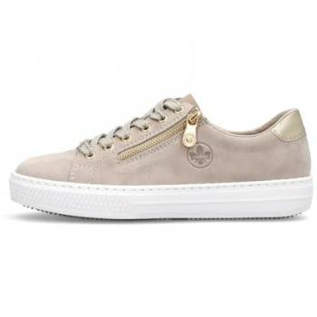 Rieker Women's Beige Lace-Up Comfort Trainers