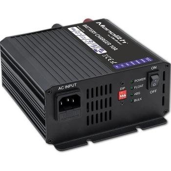 Qoltec Monolith Caricabatterie Intelligente 12 V/10 A per LiFePO4 & Batterie Gel/AGM/SLA