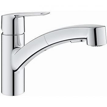 GROHE QUICKFIX Start Mitigeur monocommande évier de cuisine, douchette extractible 2 jets, rotation 140°, installation facile, chromé, 30531001