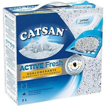 CATSAN Active Fresh – Litière à l'argile blanche et charbon actif 5L
