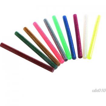 5 Glitter Melt Glue Sticks for Electric Glue Gun, 100x7mm, 10 Color Variety