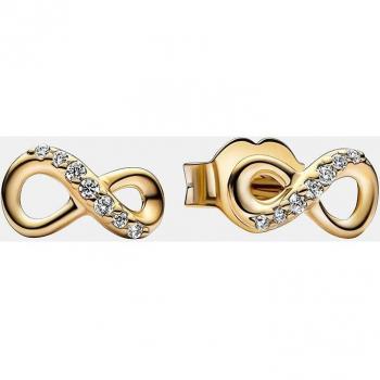 Pendientes de Botón Infinito Brillante 268820C01 para Mujer