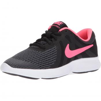 Nike Revolution 4 for Girls – Black with Racer Pink/White Accents, UK 5 (EU 38)