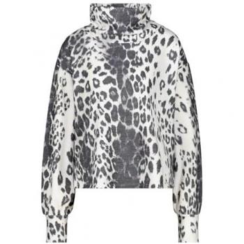 Monari Sweatshirt Grau mit Animalprint Damen Größe 42