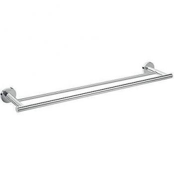 Logis Chrome Double Towel Rail 600mm with Concealed Fixings