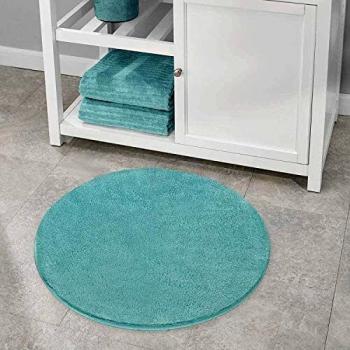 VANZAVANZU Non Slip Bath Mat Round Thickened Bath Rug for Bathroom Absorbent Ultra Soft Bathroom Mat Rug Fluffy Microfiber Bedside Rug Carpet Floor Mat