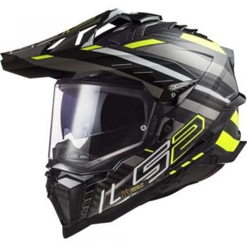 Casque Adventure LS2 MX701 Explorer Carbon Edge Noir-Jaune HiVis Taille S