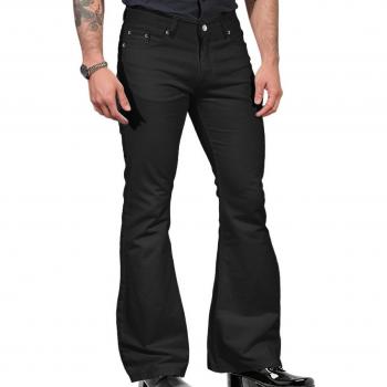 Pantalon Jean Slim Élastique Noir Taille Moyenne Fashion