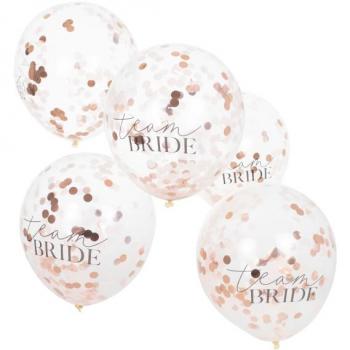 Team Bride Konfetti-Ballons 30 cm (5er Pack)
