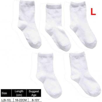 5 Pairs Kids Spring Sports White Socks