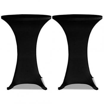 VidaXL Stretch Fabric Table Cover Ø70cm Black