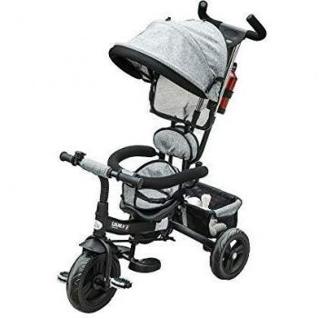 Triciclo para bebé Homcom con capota y manija ajustable