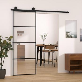 Porte coulissante en verre avec butées de porte 76x205 cm