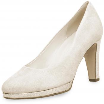 Damen‑Pumps Gabor 81.5270‑31 in Veloursleder mit Lederinnenausstattung – Absatz, Größe 5, Grau/Metallic