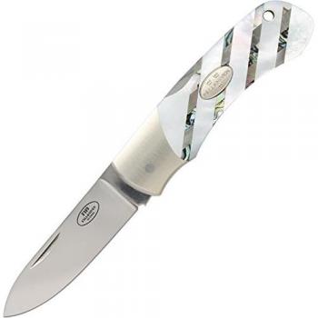 Cuchillo de Caza Fallkniven FH9mop, hoja de acero en polvo laminado 3G, 6,7 cm, mango de madreperla, funda sueca