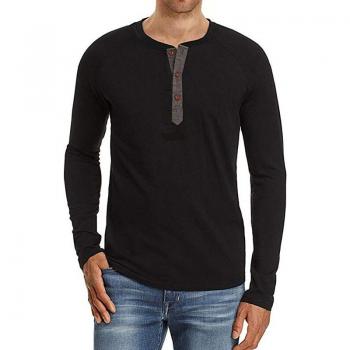 T-shirt uni à manches longues pour homme