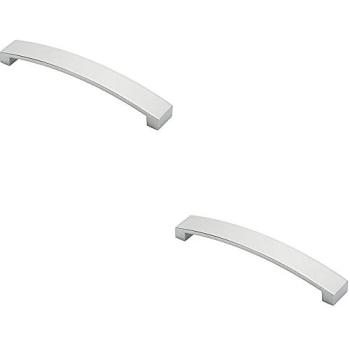 Double Flat Curved Bow Pull Handles – 172 × 25 mm, 160 mm Fixed Centre, Polished Chrome