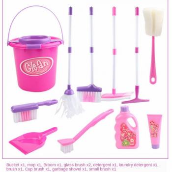 Children's Plastic Cleaning Playset with Mop