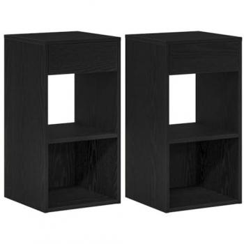 Black Oak Nightstands with Drawer