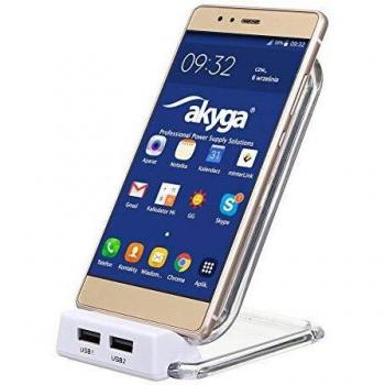 Akyga Caricabatterie per Smartphone Bianco