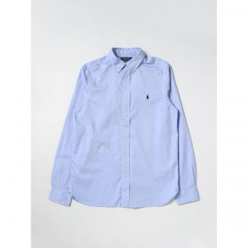 Camicia Bambino Ralph Lauren Azzurra in Cotone