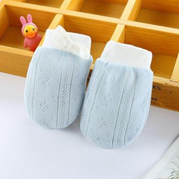 Guantes protector infantil algodón 10x8CM edad 0-2 años cubre dedos y rostro, 1 unidad