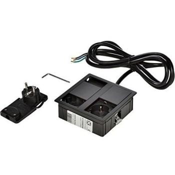 Kopp 939634017 Flush Mount Power Strip 2x Black 1 pc