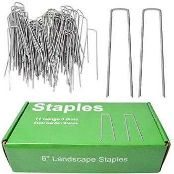 00-Pack Heavy Duty Steel Garden Staples 6