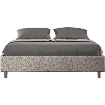 Letto Matrimoniale Contenitore Imbottito 160x190 Tessuto Era Azelia Grigio