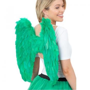 Alas de Ángel plumas verdes 50x50 cm para adulto