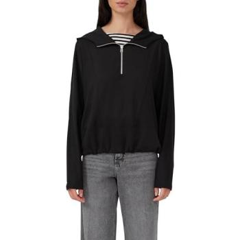 Red Label Relaxed Fit Hoodie Viskose/Polyester Schwarzer Farbton