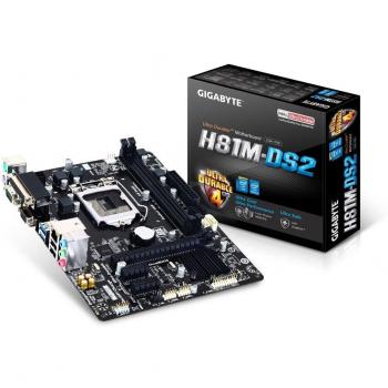 Gigabyte scheda m-Motherboard H81M-DS2, Nero, M.ATX