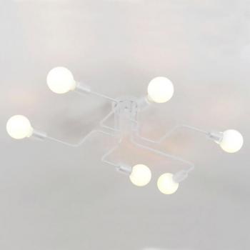 NORDIC Vintage 6‑LED E27 Dining Room Lamp – White
