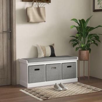 Shoe Storage Bench with Seat Cushion