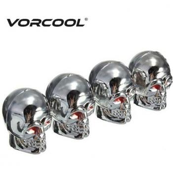 VORCOOL: 4‑Stück-Stellkappen mit Schädeldekor für Fahrrad & Auto