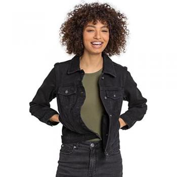 Roman Classic Cotton Denim Jacket In Black (Black)