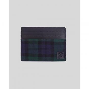 Tarjetero de piel con estampado de cuadros (de Silbon para hombre)