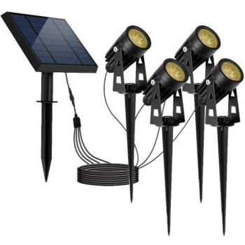 Quatre spots solaires reliés 4x roundy 200LM Lumisky