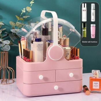 Caja de almacenamiento de belleza y joyería, organizador transparente de barras de labios, bonito diseño para niñas, 2022