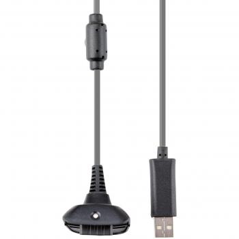 Play and Charge Cable, Networkshop, Xbox 360 Wireless Controller, Black