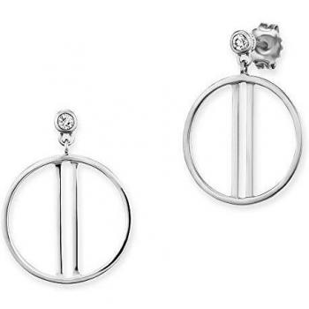 Cai Premium‑Silber Ohrstecker Damen – 925 Sterling Silber, 2,4 cm, weißer Topas (0,164 ct)