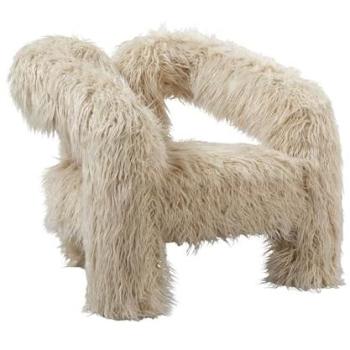 Lemon Pavilion Freyja Ivory Faux Fur Accent Seating