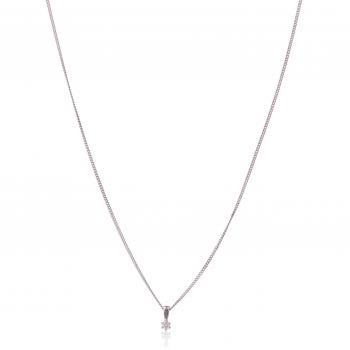 DIAMORE Damen Halskette mit Diamant Kreis Anhänger 925 Silber