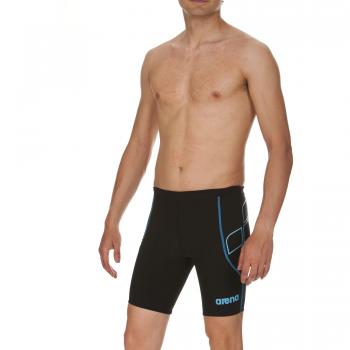 Arena Herren Triathlon Jammer Powerskin ST (Schnelltrocknend, Perfekte Kompression, Weniger Wasserwiderstand), Schwarz-Türkis (55), S