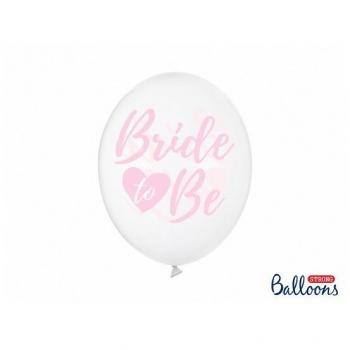 Latexballons 30 cm Bride to be transparent (6er Set)
