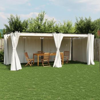 VidaXL 6x3 m Gazebo with Curtains in Cream