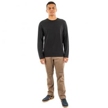 Superdry Herrenlangarmshirt “Classic Essential” – 100 % Baumwolle, L, Schwarz