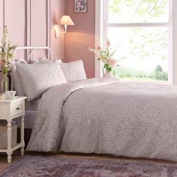Silver Jacquard Duvet Cover Set